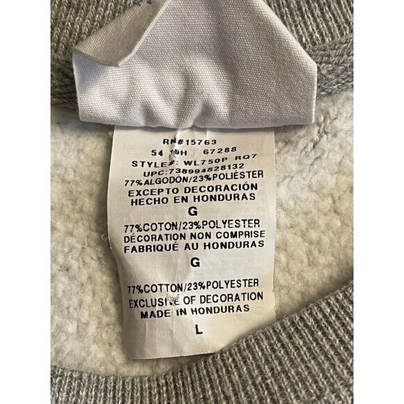 Vtg CHAMPION Reverse Weave Womens All Over Print Sweatshirt Gray Crew Neck Sz L - Picture 4 of 9